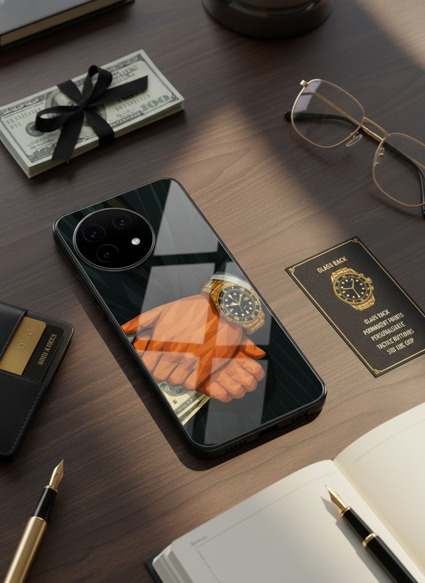 Money Matters Premium Glass Back Cover For One Plus 13, 12, 11, 10, Nord Series