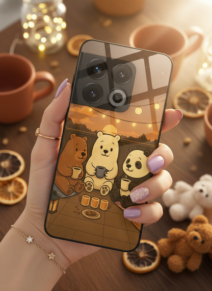 Tea Time Trio Glass Back Cover For One Plus 13, 12, 11, 10, Nord Series
