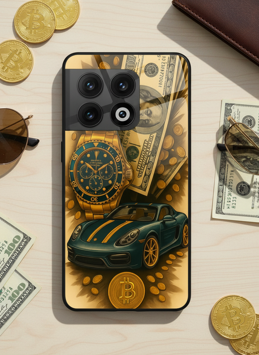 Crypto King Premium Glass Back Cover For One Plus 13, 12, 11, 10, Nord Series