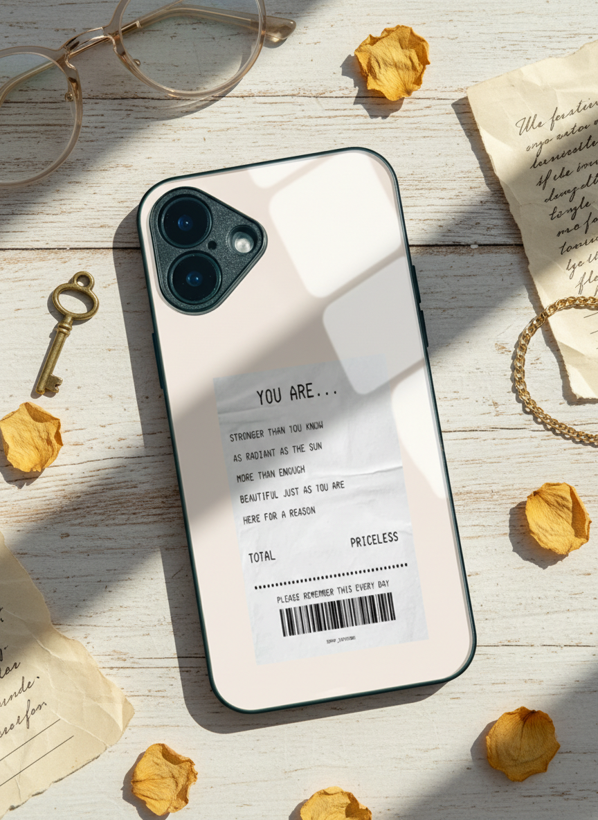 You Are Enough Premium Glass Back Cover For iPhone 11-17 Models