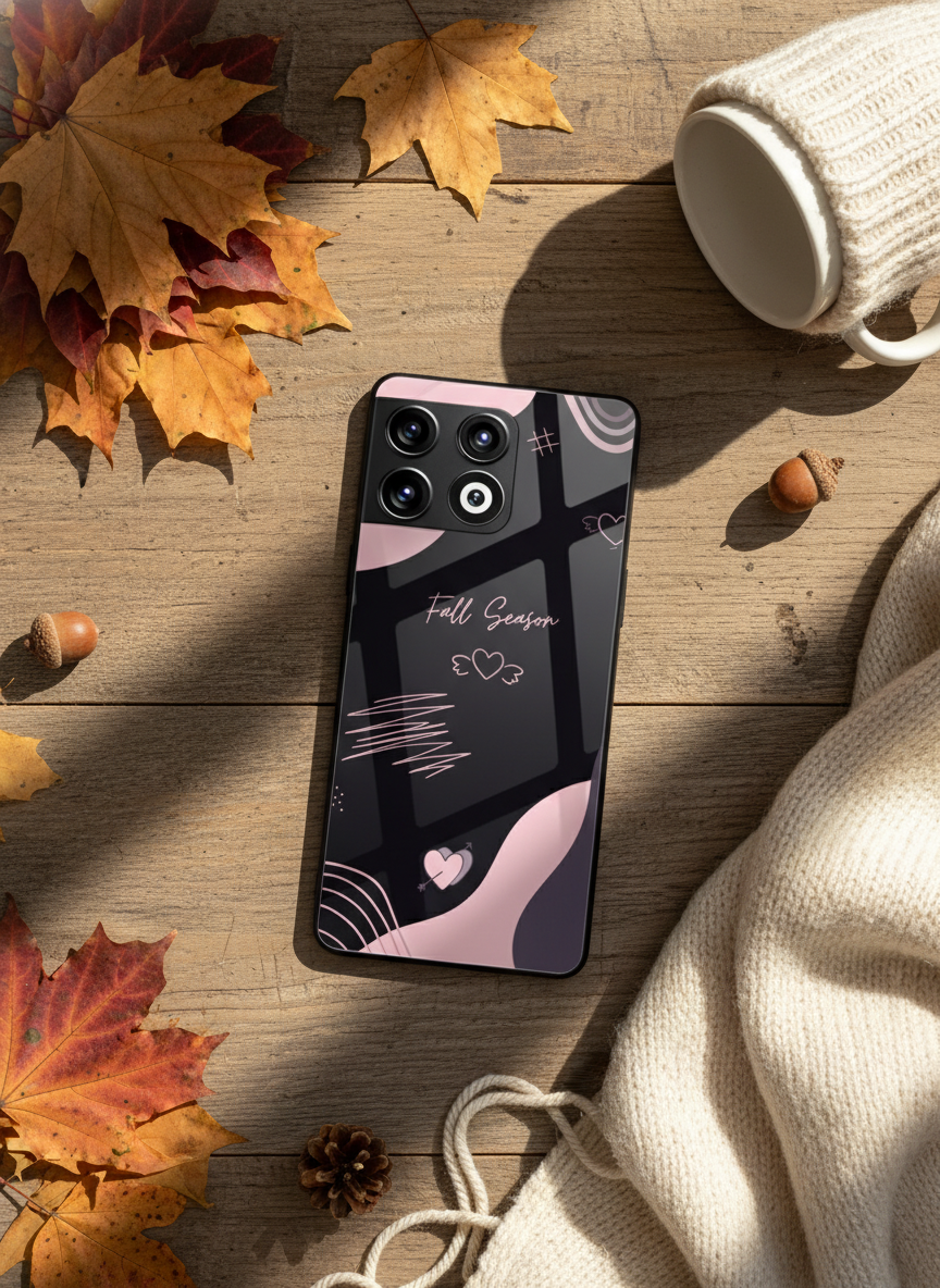 Autumn Heart Premium Glass Back Cover For One Plus 13, 12, 11, 10, Nord Series