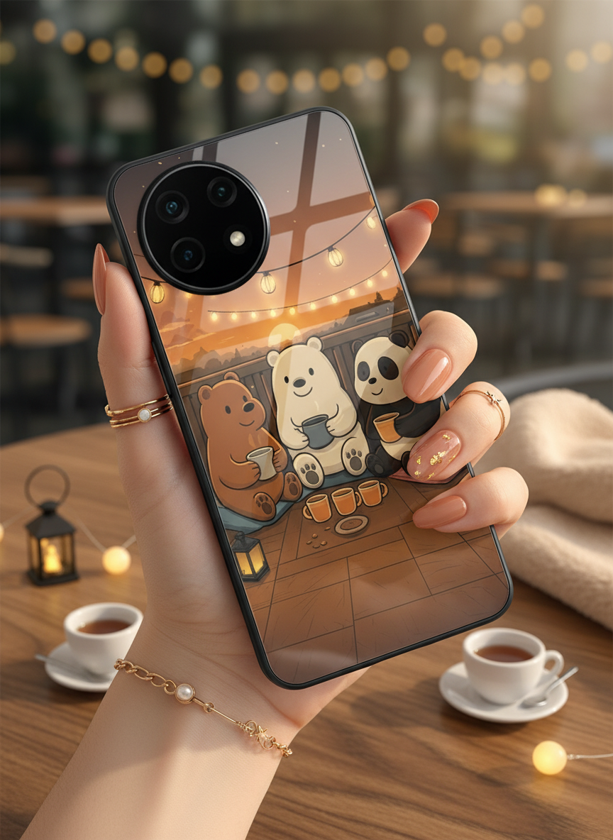 Tea Time Trio Glass Back Cover For One Plus 13, 12, 11, 10, Nord Series