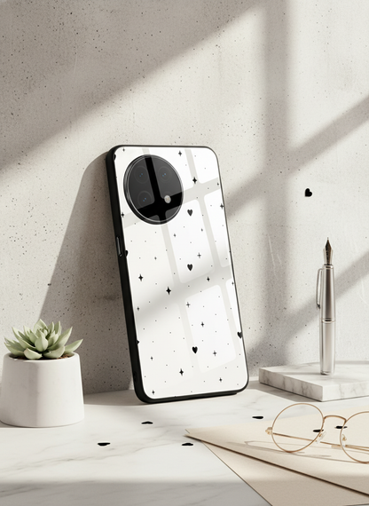 Minimal LOVE Premium Glass Back Cover For One Plus 13, 12, 11, 10, Nord Series