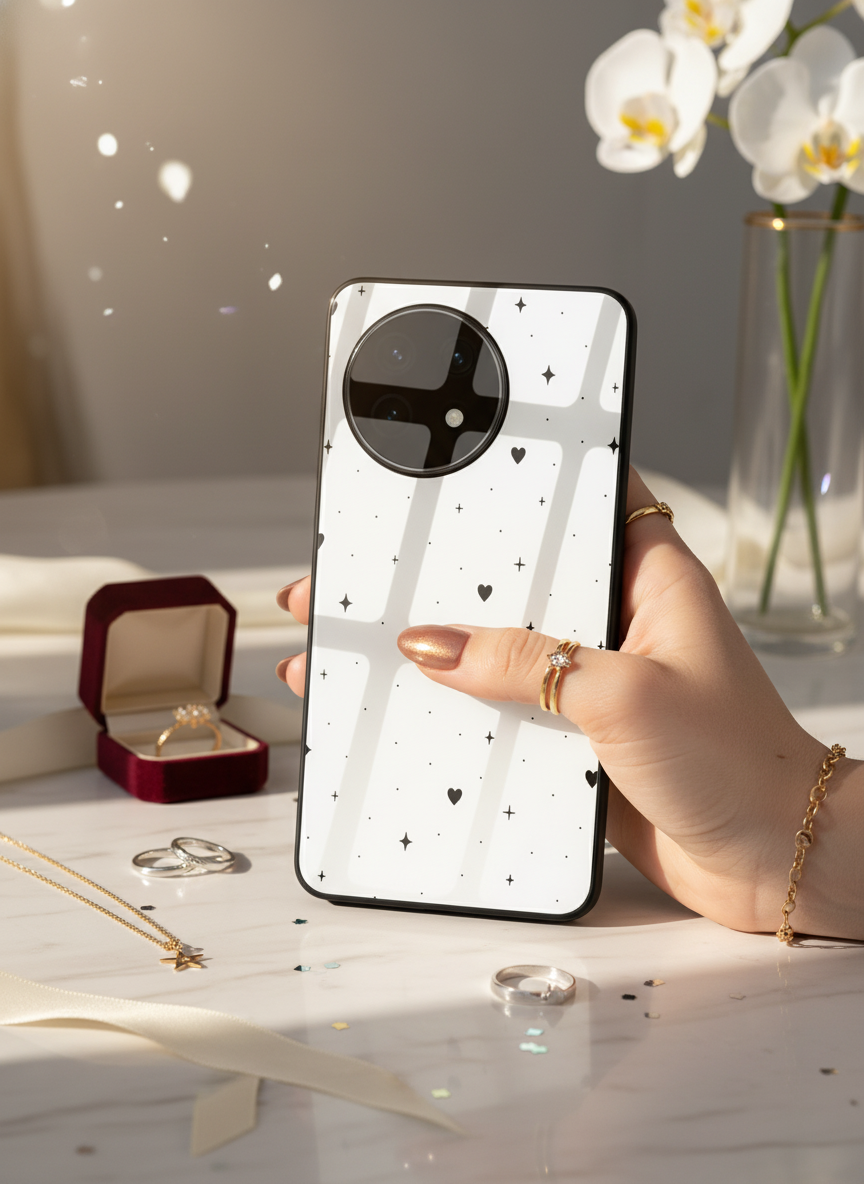 Minimal LOVE Premium Glass Back Cover For One Plus 13, 12, 11, 10, Nord Series