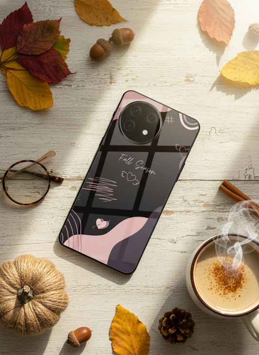 Autumn Heart Premium Glass Back Cover For One Plus 13, 12, 11, 10, Nord Series
