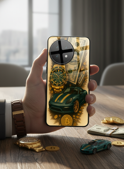Crypto King Premium Glass Back Cover For One Plus 13, 12, 11, 10, Nord Series