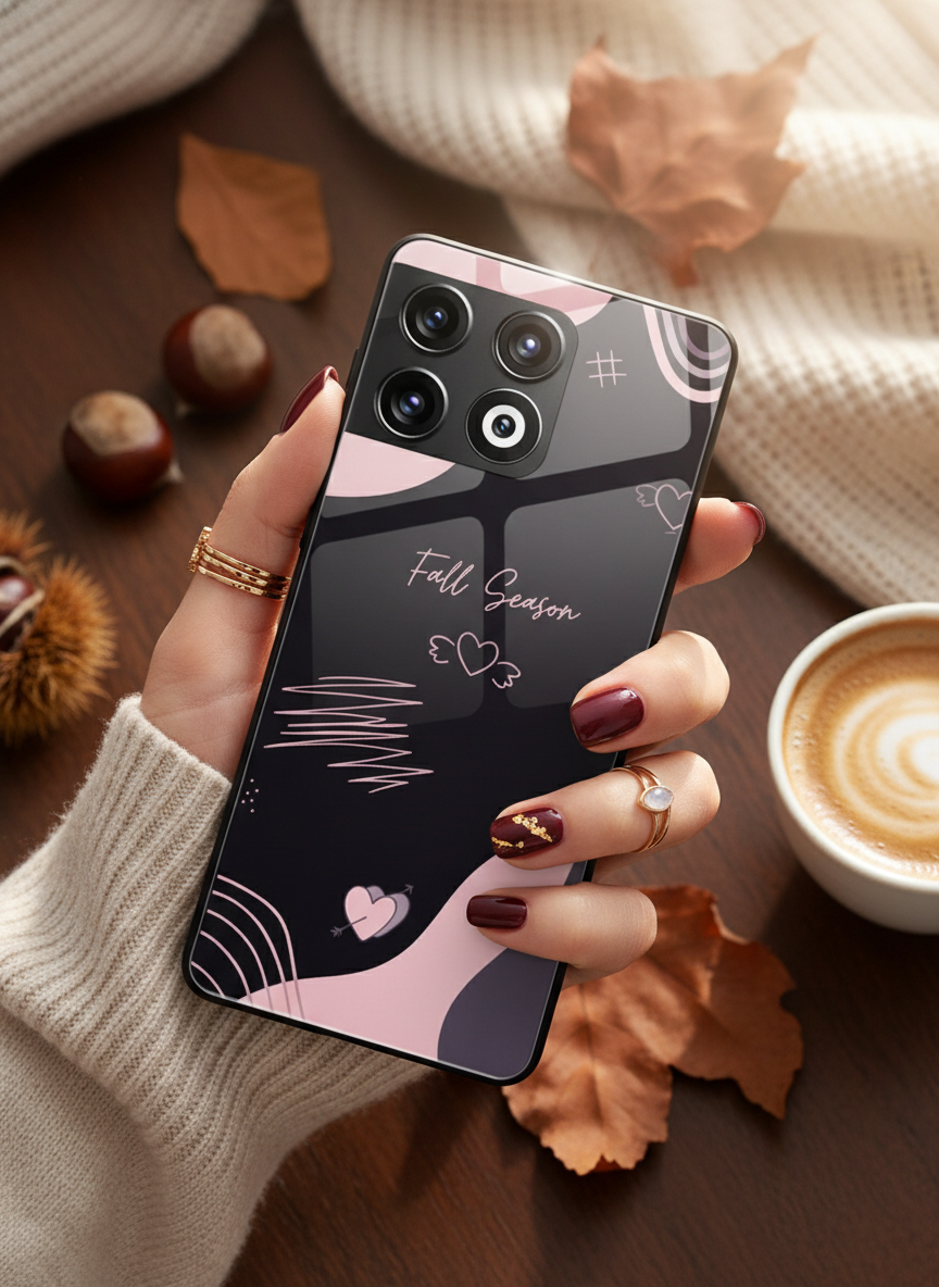Autumn Heart Premium Glass Back Cover For One Plus 13, 12, 11, 10, Nord Series