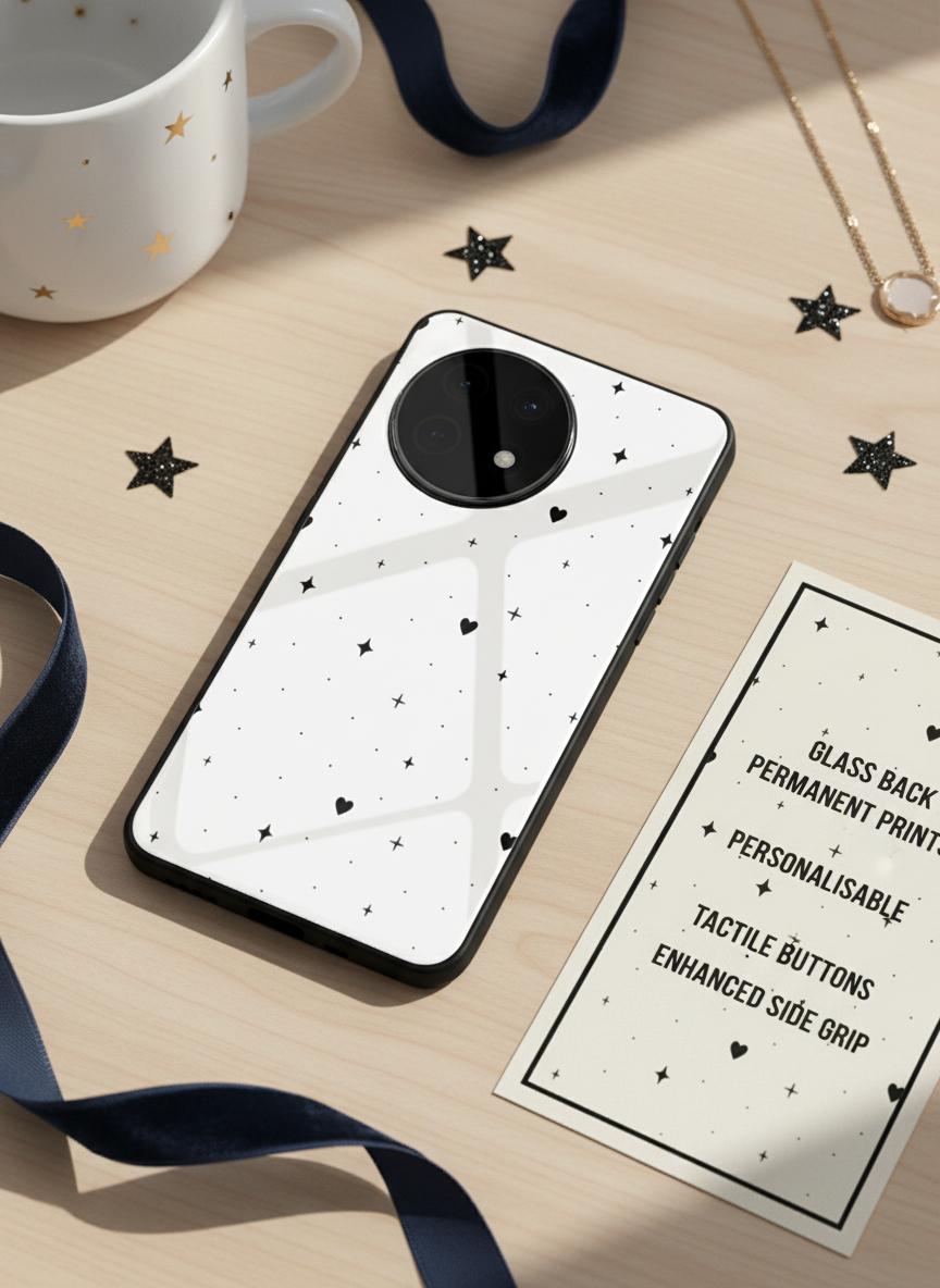 Minimal LOVE Premium Glass Back Cover For One Plus 13, 12, 11, 10, Nord Series