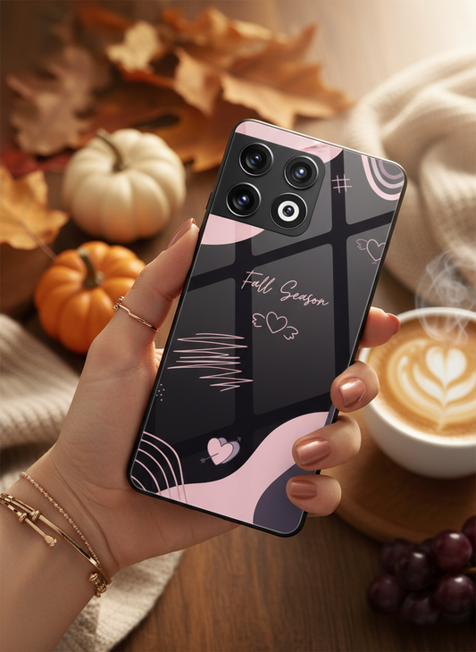 Autumn Heart Premium Glass Back Cover For One Plus 13, 12, 11, 10, Nord Series