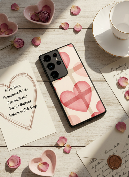 The Candy Hearts Premium Glass Back Cover For Galaxy S, A, M & F Series