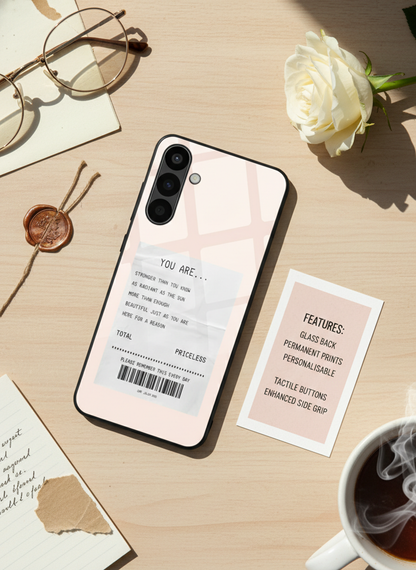 You Are Enough Premium Glass Back Cover For Galaxy S, A, M & F Series