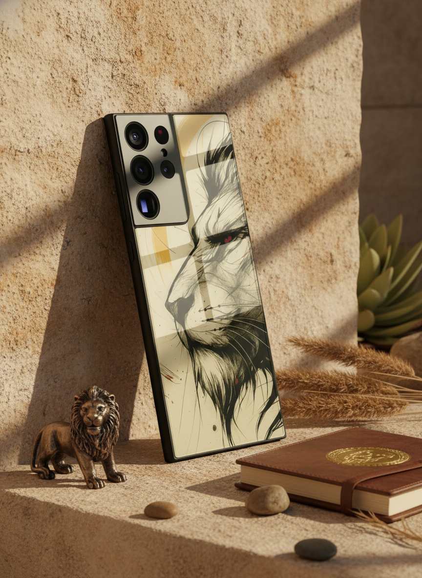Roar Within Premium Glass Back Cover For Galaxy S, A, M & F Series