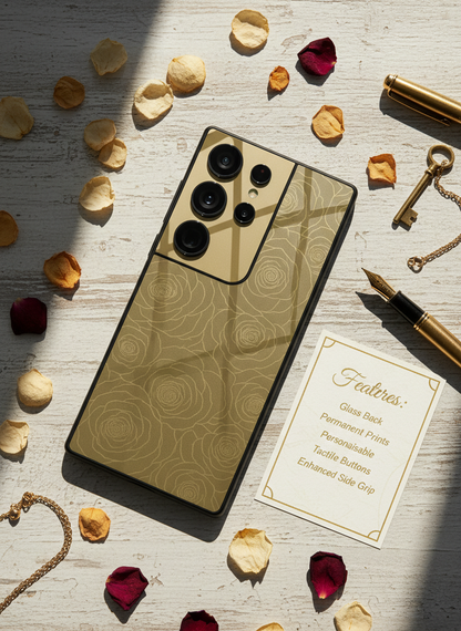 Gilded Rose Premium Glass Back Cover For Galaxy S, A, M & F Series