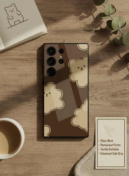 Teddy Overload Premium Glass Back Cover For Galaxy S, A, M & F Series