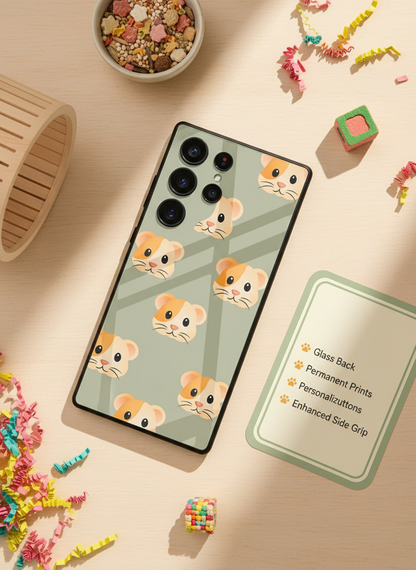 Hello Rabbis Premium Glass Back Cover For Galaxy S, A, M & F Series