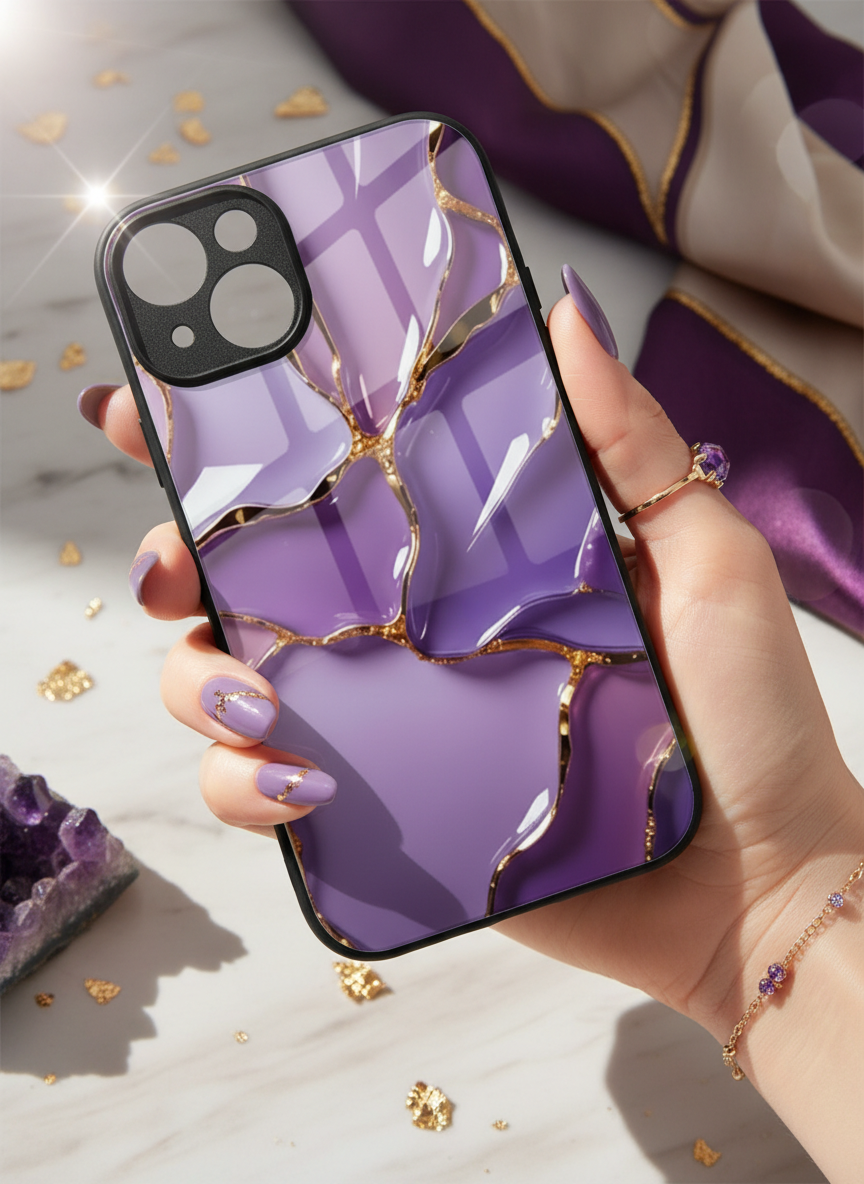 Amethyst Glaze Premium Glass Back Cover For iPhone 11-17 Models