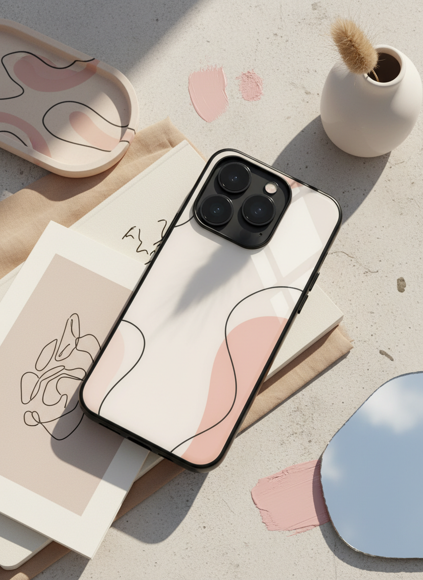 Clean Girl Aesthetics Premium Glass Back Cover For iPhone 11-17 Models