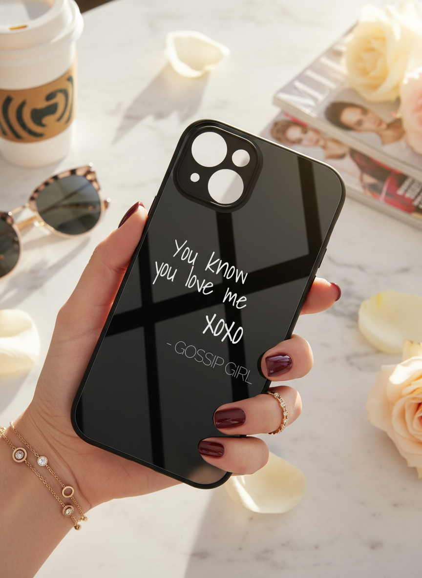 GOSSIP GIRL Scandal Script Premium Glass Back Cover For iPhone 11-17 Models