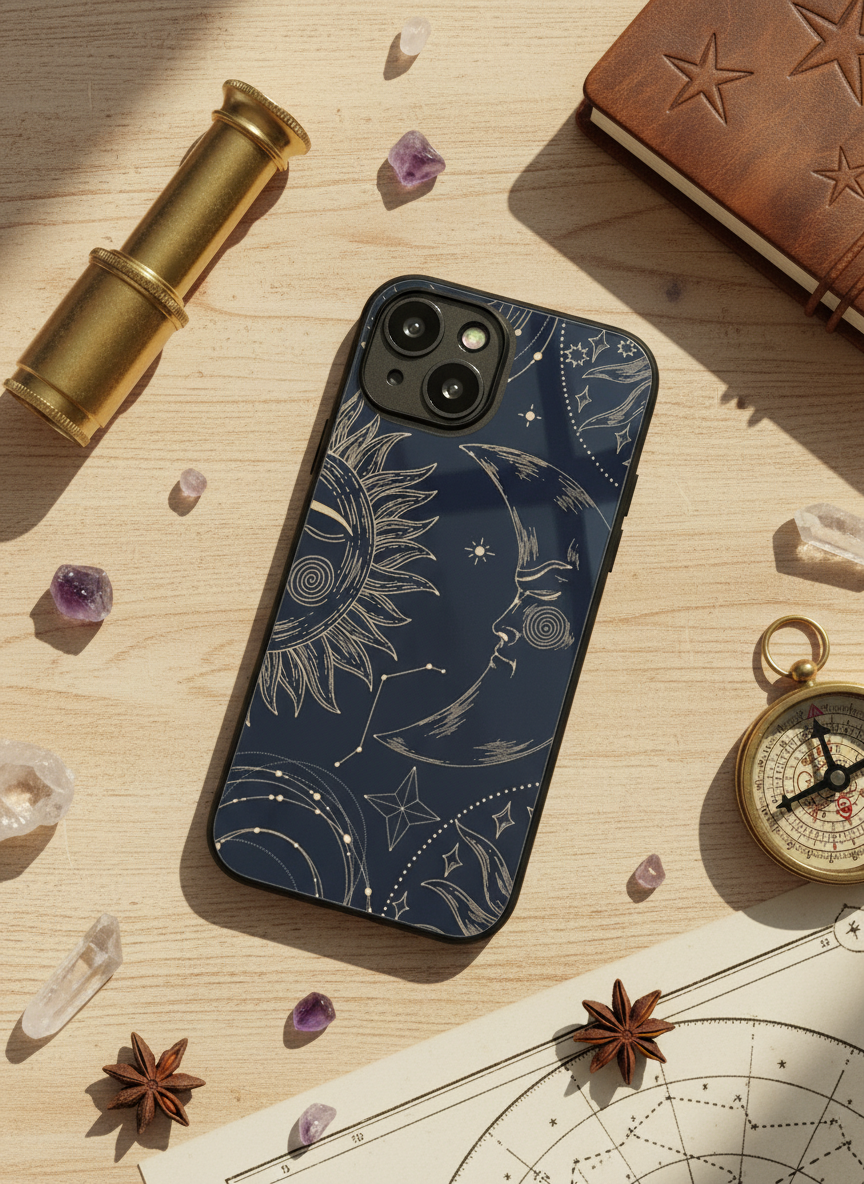 Celestial Dreams Premium Glass Back Cover For iPhone 11-17 Models