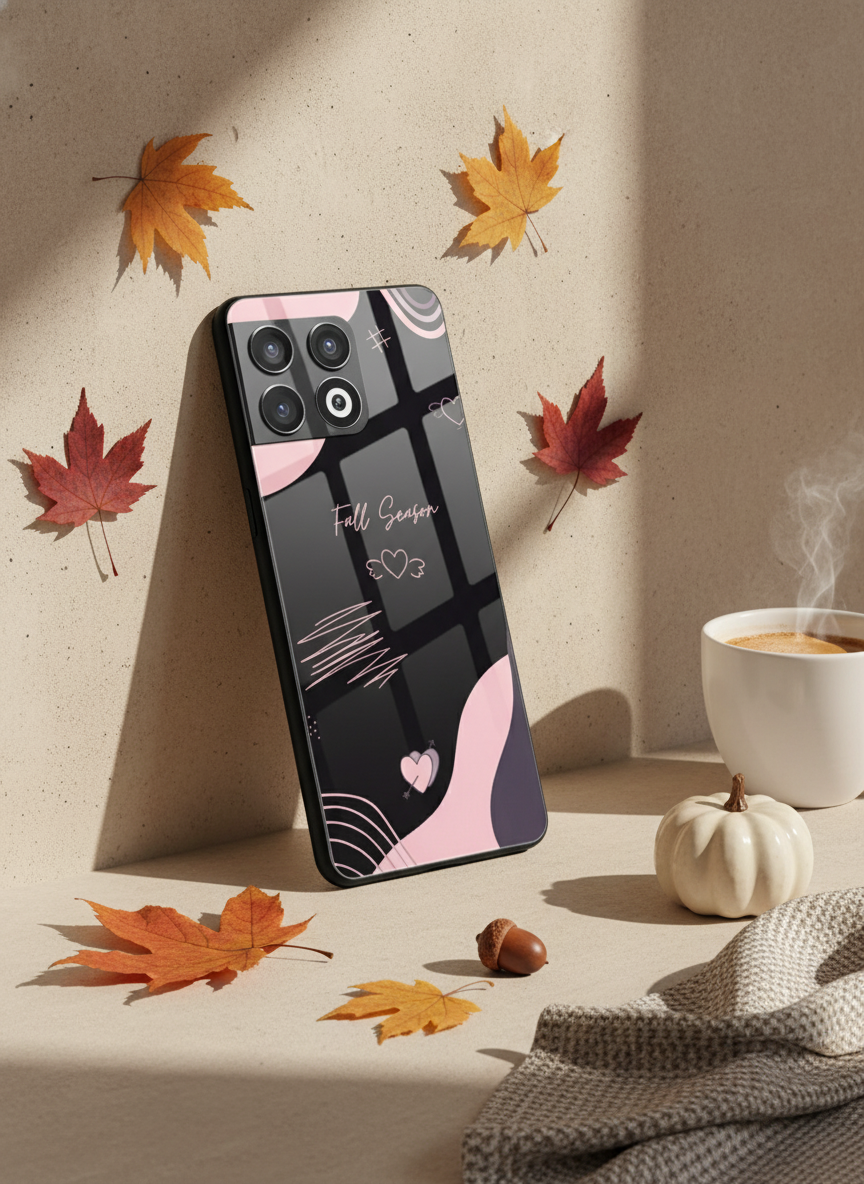 Autumn Heart Premium Glass Back Cover For One Plus 13, 12, 11, 10, Nord Series