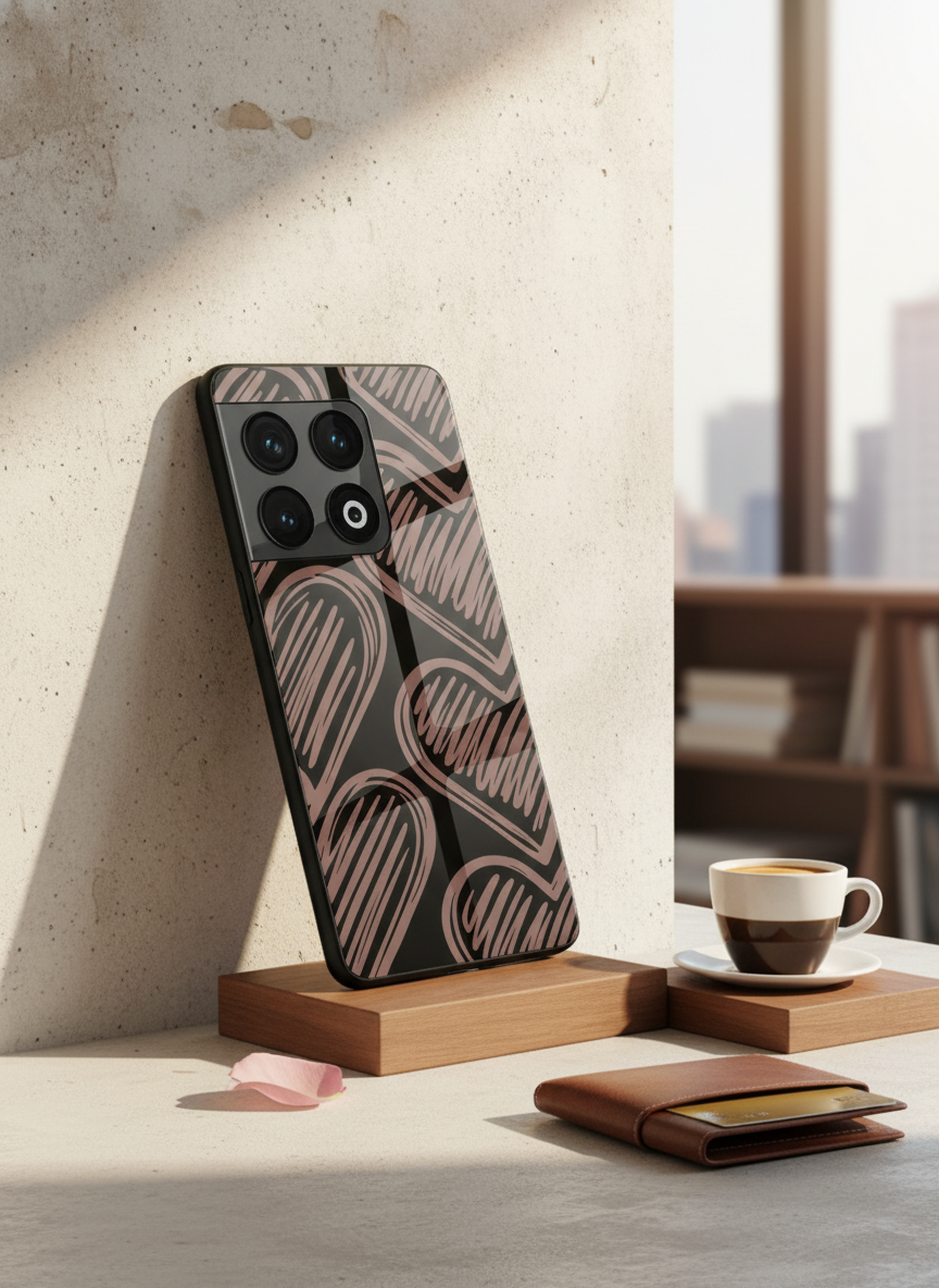 Heartline Glass Back Cover For One Plus 13, 12, 11, 10, Nord Series