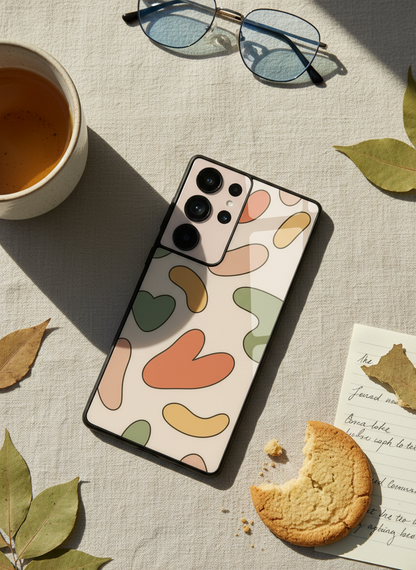 Heartsy Abstract Premium Glass Back Cover For Galaxy S, A, M & F Series