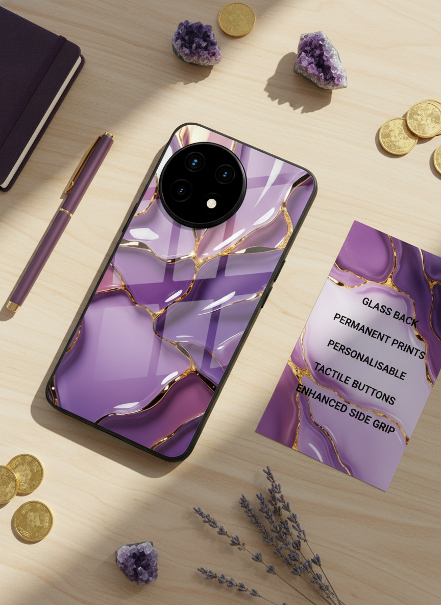 Amethyst Premium Glass Back Cover For One Plus 13, 12, 11, 10, Nord Series