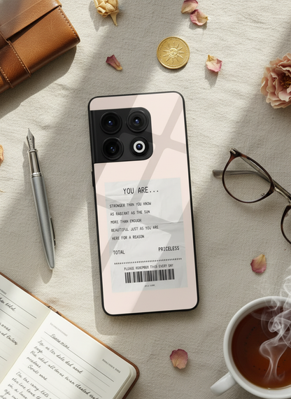 You Are Enough Glass Back Cover For One Plus 13, 12, 11, 10, Nord Series