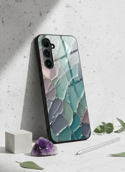 Ocean Glaze Premium Glass Back Cover For Galaxy S, A, M & F Series