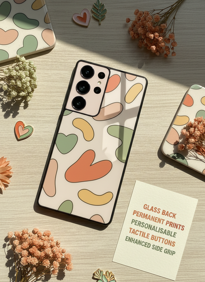 Heartsy Abstract Premium Glass Back Cover For Galaxy S, A, M & F Series