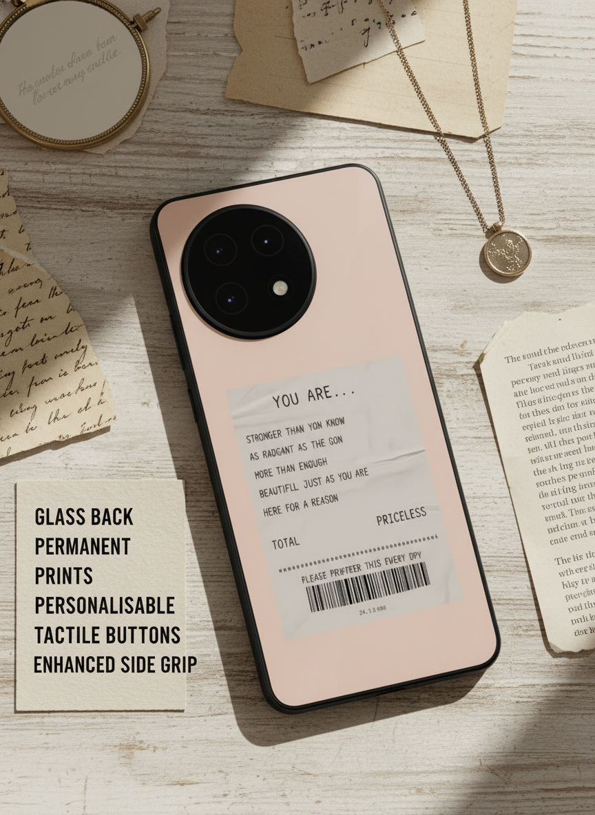 You Are Enough Glass Back Cover For One Plus 13, 12, 11, 10, Nord Series