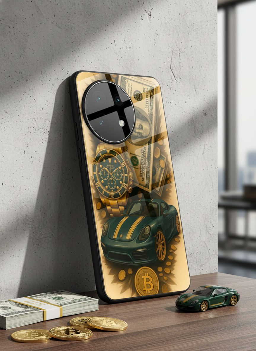 Crypto King Premium Glass Back Cover For One Plus 13, 12, 11, 10, Nord Series