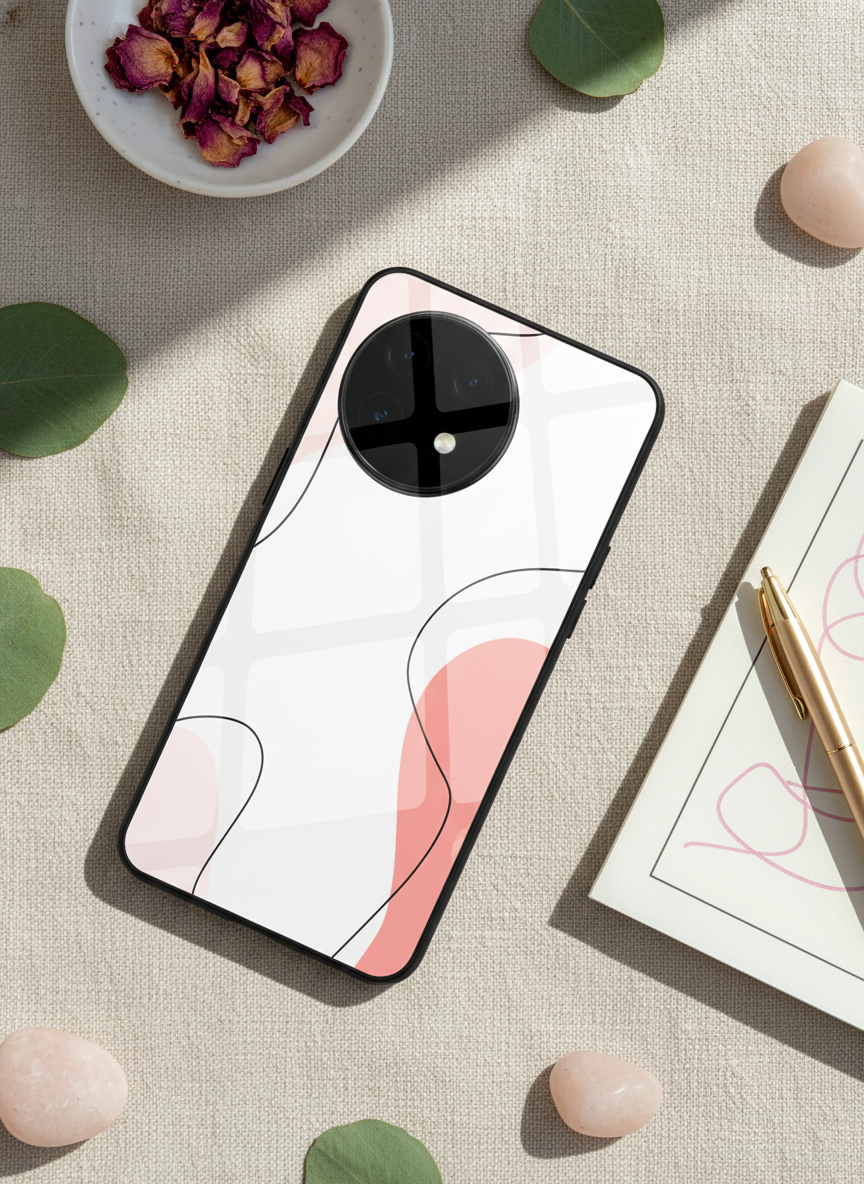 Clean Girl Aesthetics Glass Back Cover For One Plus 13, 12, 11, 10, Nord Series