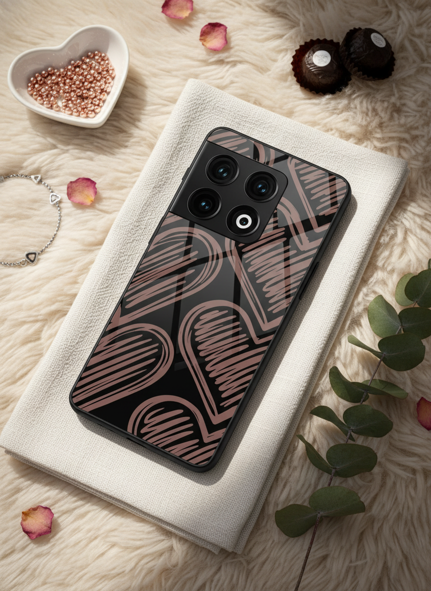 Heartline Glass Back Cover For One Plus 13, 12, 11, 10, Nord Series