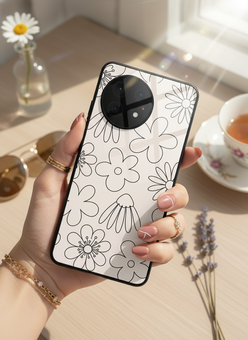 Outline Garden Glass Back Cover For One Plus 13, 12, 11, 10, Nord Series