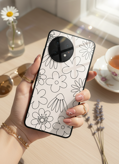 Outline Garden Glass Back Cover For One Plus 13, 12, 11, 10, Nord Series