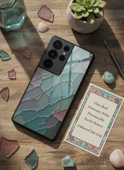 Ocean Glaze Premium Glass Back Cover For Galaxy S, A, M & F Series