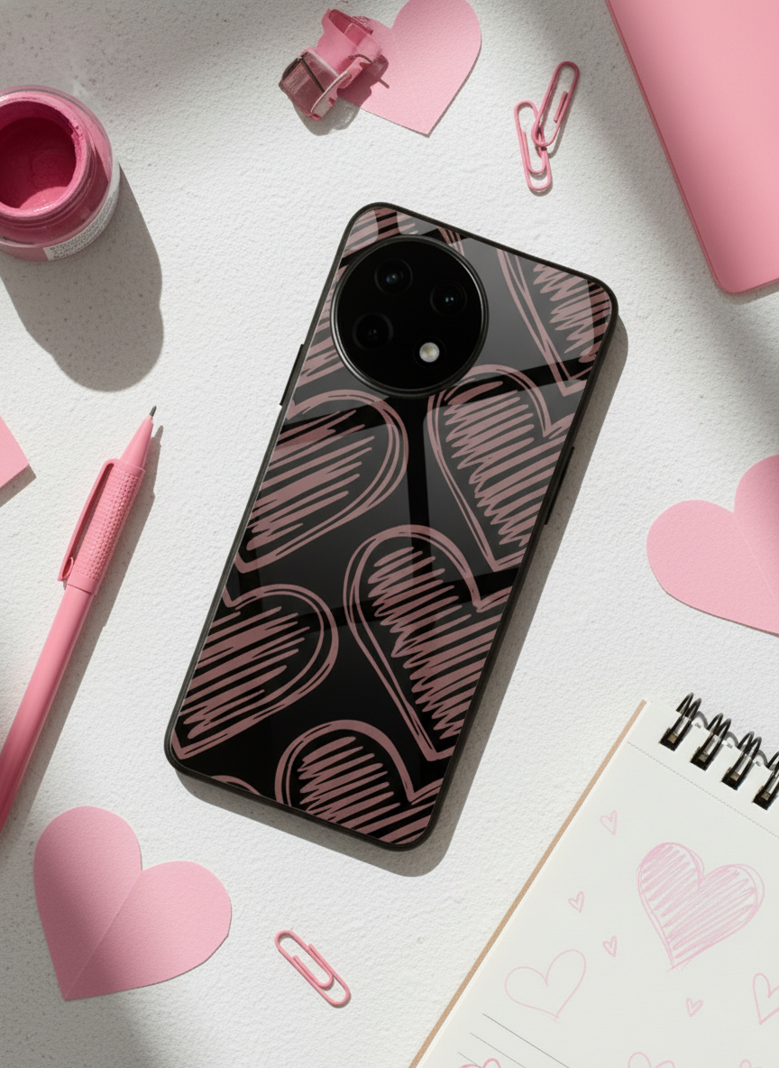 Heartline Glass Back Cover For One Plus 13, 12, 11, 10, Nord Series