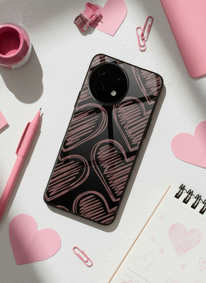 Heartline Glass Back Cover For One Plus 13, 12, 11, 10, Nord Series