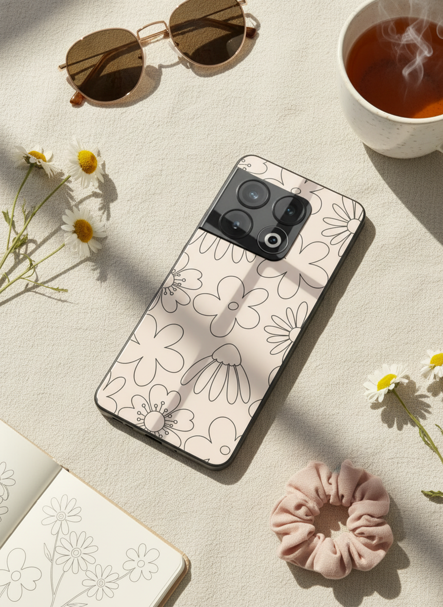 Outline Garden Glass Back Cover For One Plus 13, 12, 11, 10, Nord Series