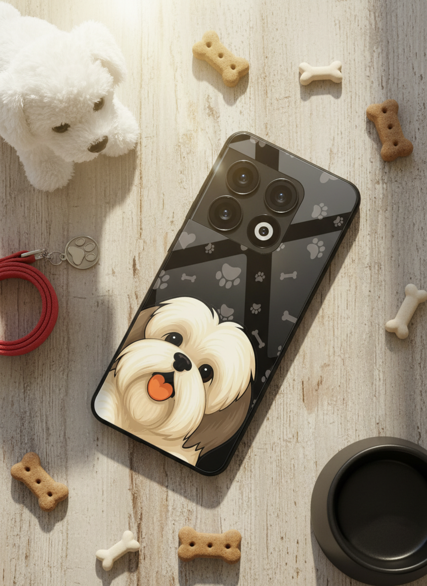 Fluffy Love Glass Back Cover For One Plus 13, 12, 11, 10, Nord Series