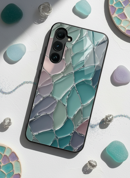 Ocean Glaze Premium Glass Back Cover For Galaxy S, A, M & F Series