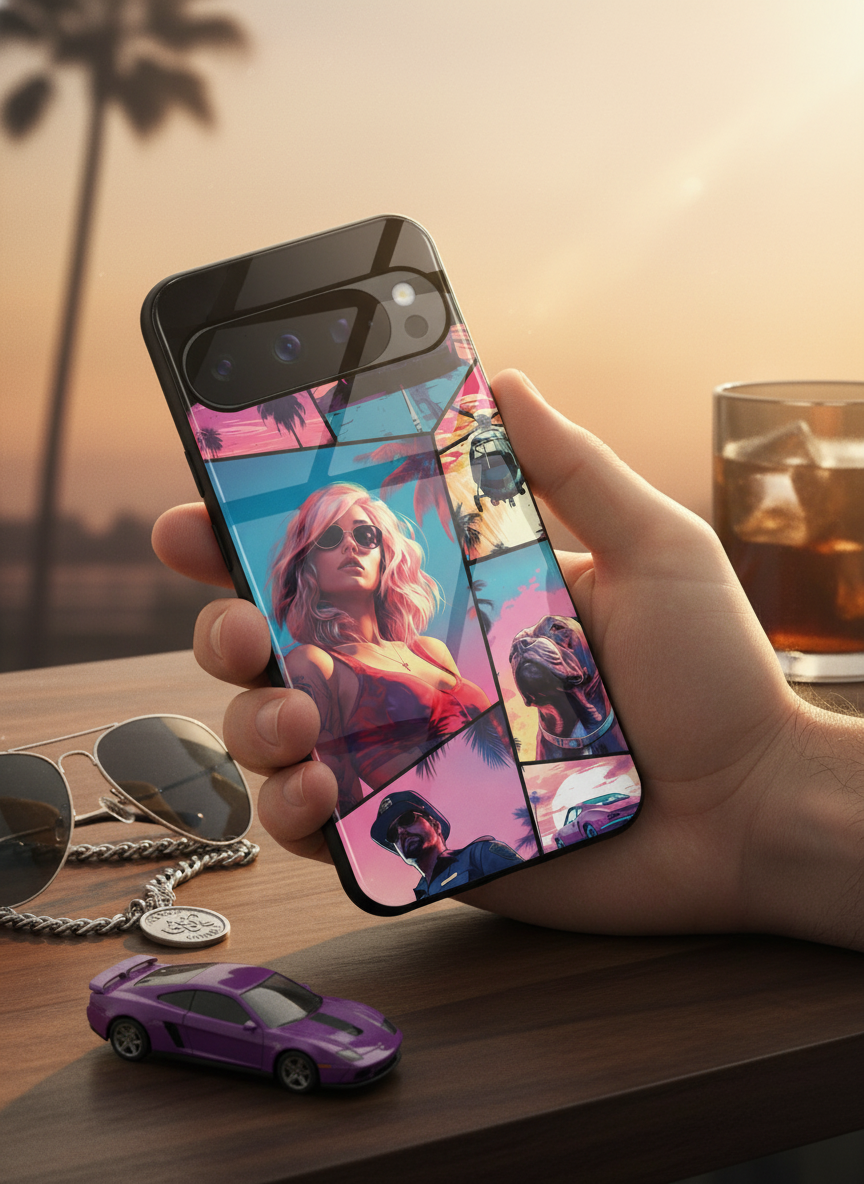 GTA loading Premium Glass Back Cover For Google Pixel 7,8,9,10 Series