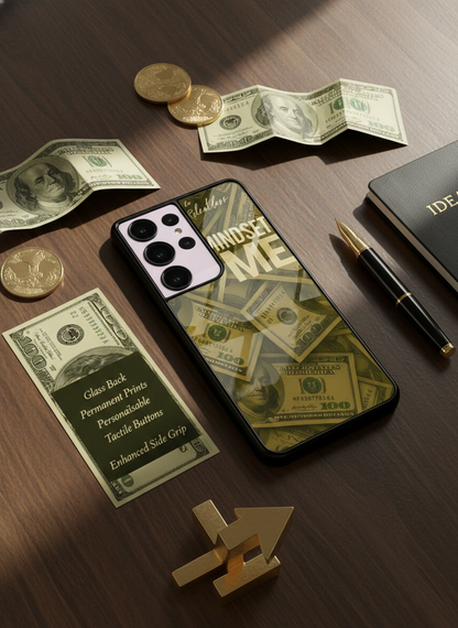 Money Mindset Premium Glass Back Cover For Galaxy S, A, M & F Series