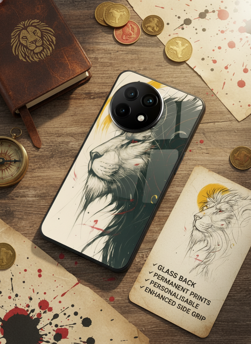 Roar Within Premium Glass Back Cover For One Plus 13, 12, 11, 10, Nord Series