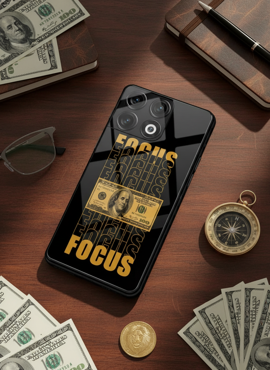 Level Up Focus Premium Glass Back Cover For One Plus 13, 12, 11, 10, Nord Series