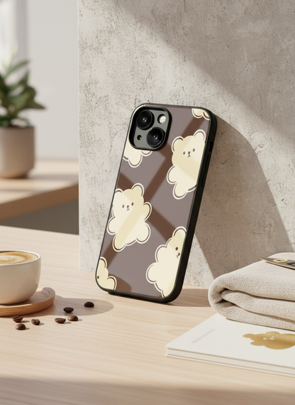 Teddy Overload Premium Glass Back Cover For iPhone 11-17 Models
