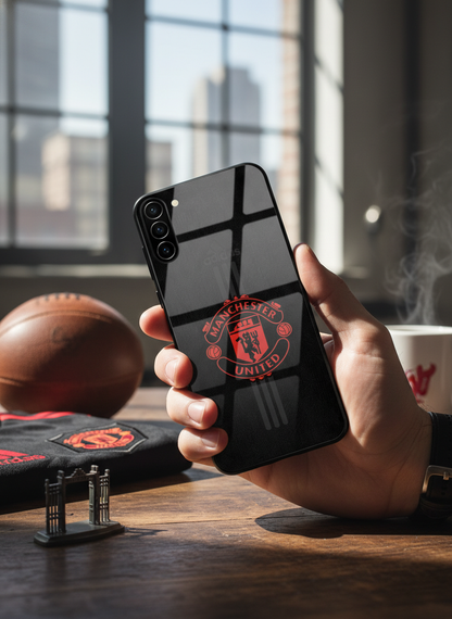Dark Mode FC Premium Glass Back Cover For Galaxy S, A, M & F Series