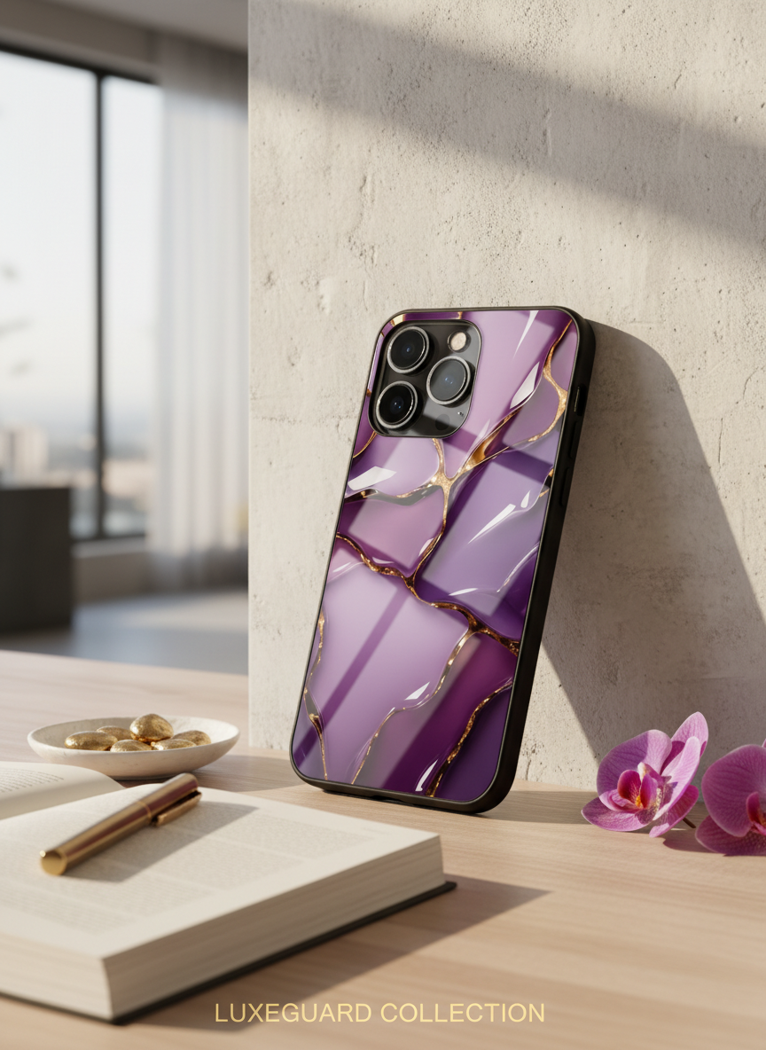 Amethyst Glaze Premium Glass Back Cover For iPhone 11-17 Models