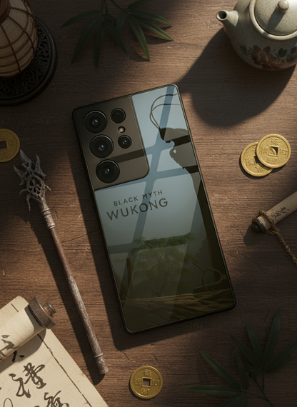 BMW -Black Myth Wukong Premium Glass Back Cover For Galaxy S, A, M & F Series
